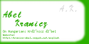 abel kranicz business card